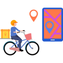 پیش‌نمایش فایل boy-delivering-parcel-on-bicycle-8834722 از پک تحویل غذا