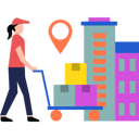 پیش‌نمایش فایل girl-carrying-package-trolley-8834708 از پک تحویل غذا