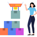 پیش‌نمایش فایل girl-delivering-package-by-drone-8834719 از پک تحویل غذا