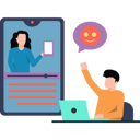 پیش‌نمایش فایل boy-and-girl-talking-on-social-media-8835614 از پک رسانه‌های اجتماعی