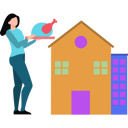 پیش‌نمایش فایل the-girl-is-standing-outside-the-house-holding-a-roast-chicken-8836250 از پک کار اجتماعی و خیریه