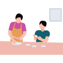 پیش‌نمایش فایل boy-making-bread-with-mother-8864583 از پک زندگی روزمره