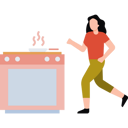 پیش‌نمایش فایل girl-runs-to-see-burning-food-8864596 از پک زندگی روزمره