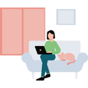 پیش‌نمایش فایل girl-sitting-on-couch-using-laptop-8864586 از پک زندگی روزمره