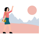 پیش‌نمایش فایل girl-walking-and-waving-hand-8864588 از پک زندگی روزمره