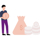 پیش‌نمایش فایل boy-standing-next-to-dollar-coin-and-bag-8864193 از پک اقتصاد و مالی