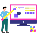 پیش‌نمایش فایل graphic-designer-is-doing-art-and-designing-on-monitor-8826697 از پک خلاقیت و طراحی