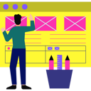 پیش‌نمایش فایل web-developer-is-working-on-web-page-layout-8826679 از پک خلاقیت و طراحی