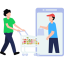 پیش‌نمایش فایل boy-delivering-parcel-to-girl-online-8863871 از پک تجارت الکترونیک و خرید آنلاین