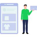 پیش‌نمایش فایل boy-paying-online-by-card-8863865 از پک تجارت الکترونیک و خرید آنلاین