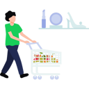 پیش‌نمایش فایل girl-carrying-shopping-trolley-8863884 از پک تجارت الکترونیک و خرید آنلاین