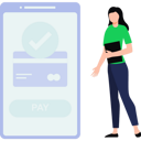 پیش‌نمایش فایل girl-paid-bill-online-8863881 از پک تجارت الکترونیک و خرید آنلاین