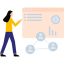 پیش‌نمایش فایل girl-looking-at-users-network-8863740 از پک بازاریابی دیجیتال