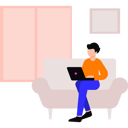 پیش‌نمایش فایل boy-sitting-on-sofa-working-on-laptop-8860437 از پک کار و کسب و کار