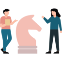 پیش‌نمایش فایل boy-and-girl-standing-next-to-chess-horse-8860356 از پک تیم برنده و موفق