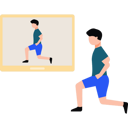 پیش‌نمایش فایل a-boy-is-exercising-by-watching-an-online-video-8860477 از پک تمرین ورزشی در خانه