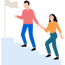 پیش‌نمایش فایل boy-and-girl-climbing-the-ladder-of-success-8860087 از پک کار تیمی