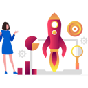 پیش‌نمایش فایل girl-looking-at-startup-rocket-8849986 از پک رونق کسب و کار
