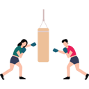 پیش‌نمایش فایل boy-and-girl-boxing-on-a-punching-bag-8865444 از پک زندگی سالم