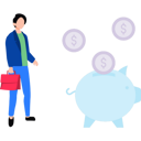 پیش‌نمایش فایل boy-putting-dollar-coins-in-piggy-bank-8863649 از پک بانکداری و مالی