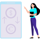 پیش‌نمایش فایل girl-converts-dollars-to-euros-online-8863624 از پک بانکداری و مالی