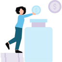 پیش‌نمایش فایل girl-putting-dollar-coin-in-jar-8863643 از پک بانکداری و مالی