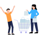 پیش‌نمایش فایل boy-carrying-shopping-trolley-and-girl-carrying-shopping-bag-8859051 از پک عشق و دوستیابی