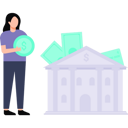 پیش‌نمایش فایل girl-saving-money-in-bank-8859450 از پک ان‌اف‌تی و رمزارز
