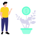 پیش‌نمایش فایل man-looking-at-dollar-plant-8859447 از پک ان‌اف‌تی و رمزارز