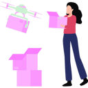 پیش‌نمایش فایل girl-receiving-parcel-by-drone-8877235 از پک سبک زندگی
