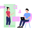 پیش‌نمایش فایل girl-talking-to-boy-online-8877234 از پک سبک زندگی