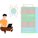 پیش‌نمایش فایل man-working-on-bitcoin-technology-8946409 از پک بانکداری