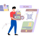 پیش‌نمایش فایل boy-delivers-parcel-by-scanning-qr-code-8953194 از پک اسکن بارکد