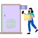 پیش‌نمایش فایل door-locked-with-qr-code-8953228 از پک اسکن بارکد