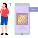 پیش‌نمایش فایل girl-canceled-qr-code-scan-8953227 از پک اسکن بارکد