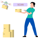 پیش‌نمایش فایل girl-delivered-parcel-by-drone-8953193 از پک اسکن بارکد