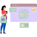 پیش‌نمایش فایل girl-paying-shopping-bill-with-qr-code-8953221 از پک اسکن بارکد