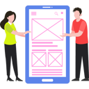 پیش‌نمایش فایل girl-and-boy-designing-mobile-app-8939556 از پک طراحی اپلیکیشن