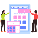 پیش‌نمایش فایل girl-and-boy-working-on-app-8939554 از پک طراحی اپلیکیشن