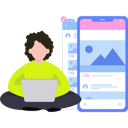 پیش‌نمایش فایل girl-designing-mobile-app-8939559 از پک طراحی اپلیکیشن