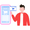 پیش‌نمایش فایل guy-designing-shopping-app-8939555 از پک طراحی اپلیکیشن
