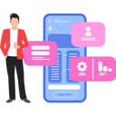 پیش‌نمایش فایل man-explaining-the-design-of-app-8939548 از پک طراحی اپلیکیشن