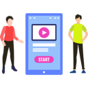 پیش‌نمایش فایل two-boys-launching-app-8939551 از پک طراحی اپلیکیشن