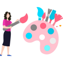 پیش‌نمایش فایل a-girl-holds-a-paintbrush-8996680 از پک صنایع دستی و طراحی