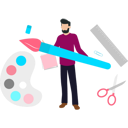 پیش‌نمایش فایل boy-holding-a-painting-brush-8996689 از پک صنایع دستی و طراحی