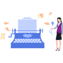 پیش‌نمایش فایل a-girl-stands-by-a-typewriter-8996634 از پک نویسندگی محتوا
