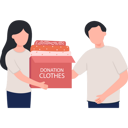 پیش‌نمایش فایل girl-and-man-donating-clothes-8953306 از پک خیریه و کمک‌های مالی