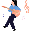 پیش‌نمایش فایل a-girl-is-playing-the-guitar-9024494 از پک طراحی