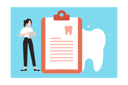 پیش‌نمایش فایل girl-looks-at-dental-report-9012011 از پک دندانپزشکی
