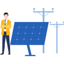 پیش‌نمایش فایل boy-is-standing-near-solar-panel-9146609 از پک پنل‌های خورشیدی